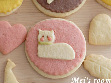 猫の色付きクッキー